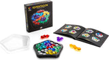 IQ Deluxe - Pentagon puzzle set with colorful plastic pieces and packaging on a white background