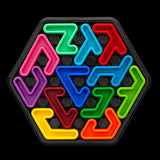 Colorful IQ Deluxe - Hexagon puzzle on a black background