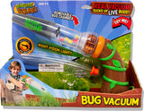 Bug vacuum toy with packaging featuring a child using it outdoors.