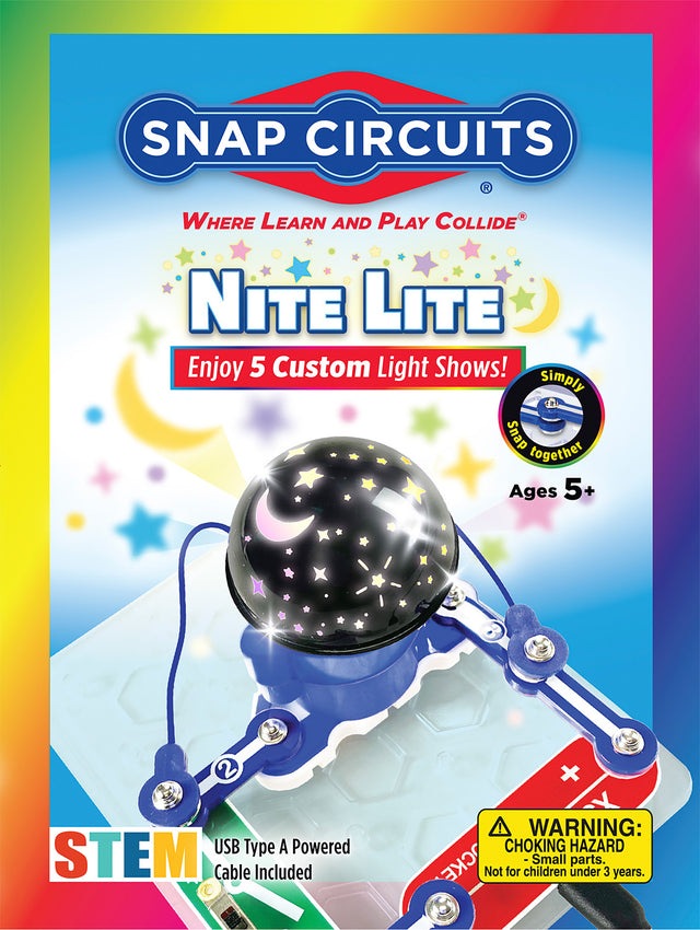 Snap Circuits Nite Lite toy packaging with colorful design and product image.