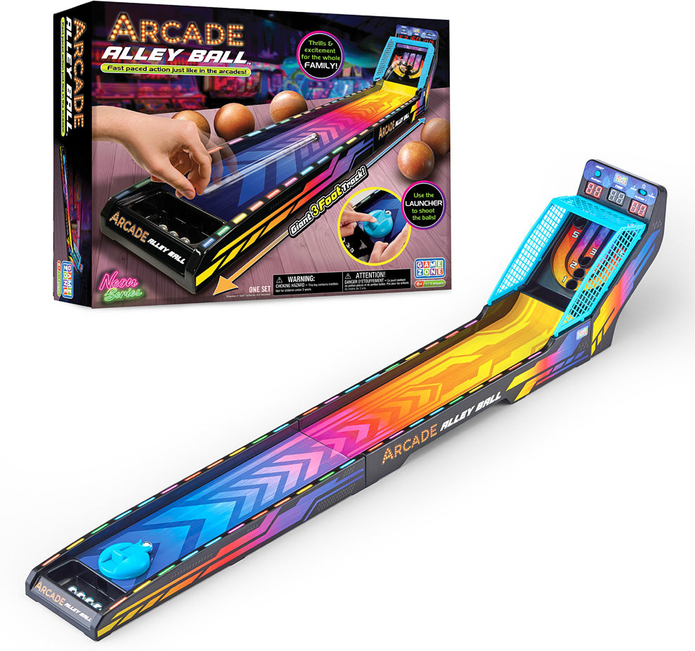 Arcade Alley Ball toy with colorful design and packaging on a white background