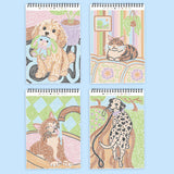 Four spiral-bound Lifelines FlowArt Dot-By-Letter - Wags & Whiskers pictures with animal illustrations on a light blue background