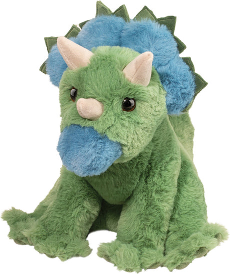 Plush Roarie Soft Green Dino on a white background