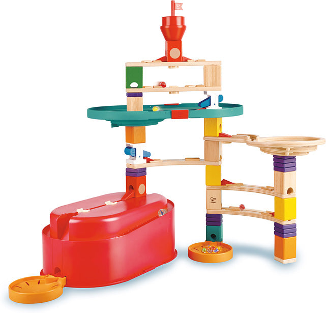 Hape Quadrilla Stack Track Bucket Set Wooden Marble Run Blocks