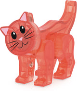 Magna-Tiles Cat Tree 13 Piece Set . Transparent red cat-shaped object on a white background