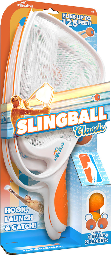 Djubi SlingBall Classic set packaging with orange and white design