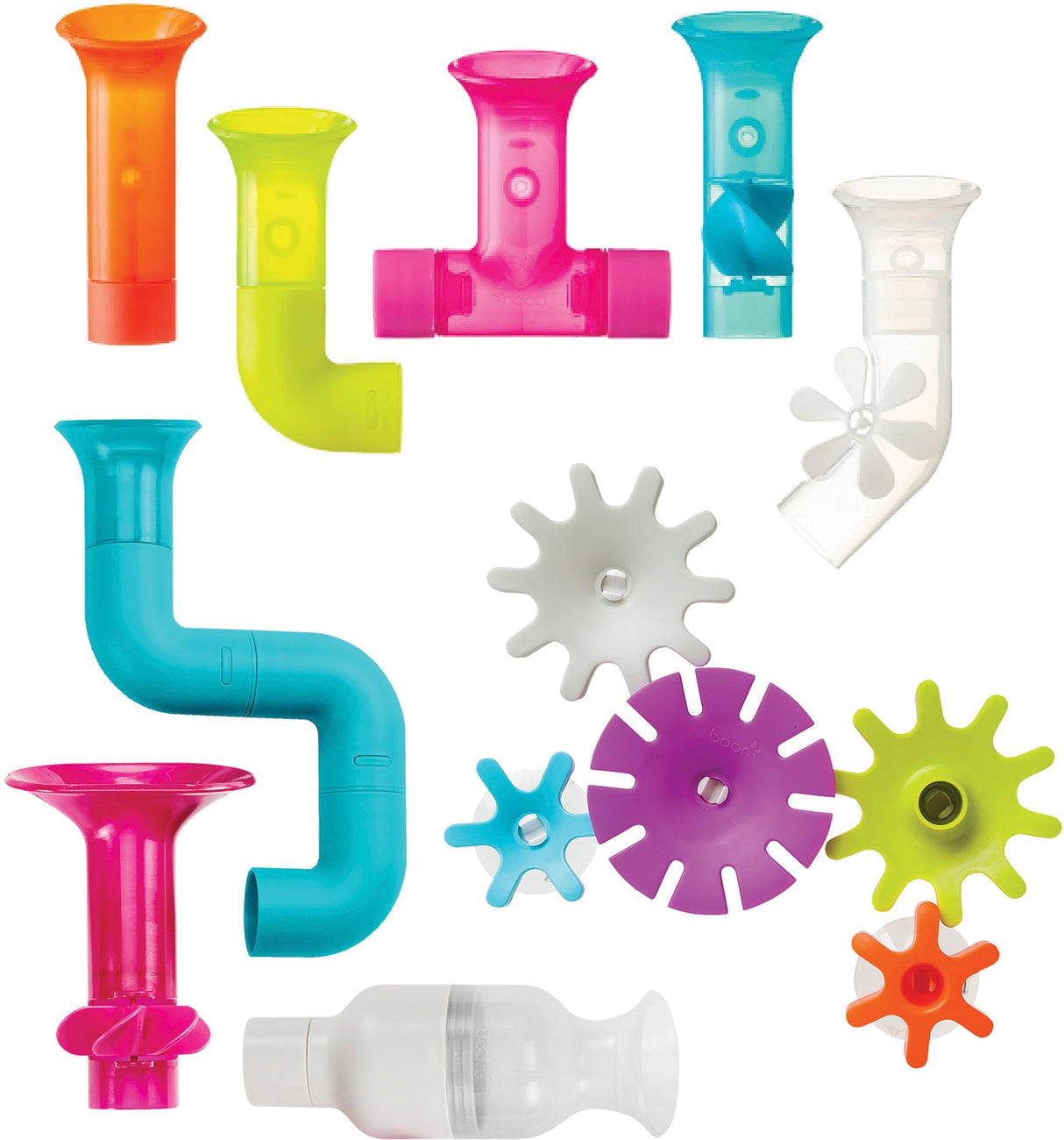 Boon Pipes & Tubes & Cogs Building Bath Toy Bundle