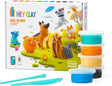 Hey Clay dog-themed air-dry clay set with packaging and clay containers on a white background