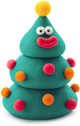 Hey Clay Winter Holidays  Christmas tree with a face on a white background