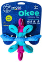 Okee Toy , Blue and pink sensory toy with packaging featuring the Mébi brand.