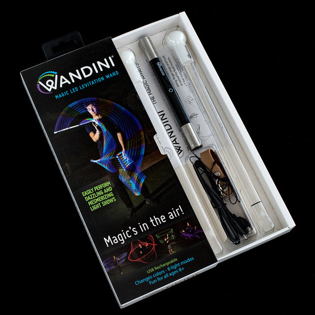 WANDINI Magic LED Levitation Wand with packaging on a black background