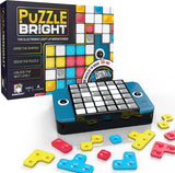 Puzzle Bright electronic light-up brain teaser with colorful puzzle pieces on a white background