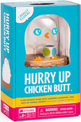 Box of 'Hurry Up Chicken Butt' game with colorful design and text.