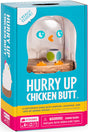 Box of 'Hurry Up Chicken Butt' game with colorful design and text.