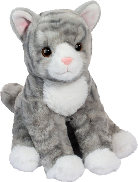 Plush Tabbie Striped Cat Soft on a white background