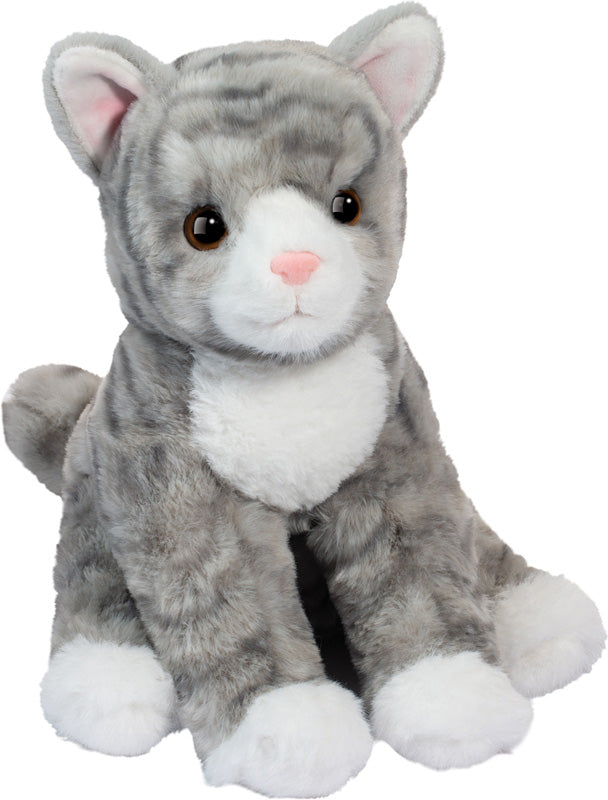 Plush Tabbie Striped Cat Soft on a white background