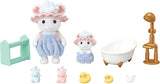 Calico Critters Bath Time Bubble Siblings