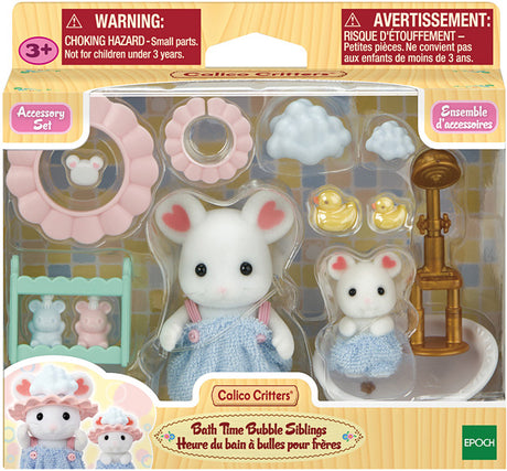 Calico Critters Bath Time Bubble Siblings