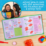 Wow in the World: The Amazing Human Body set with a guide on a wooden surface, featuring human body and biology facts.