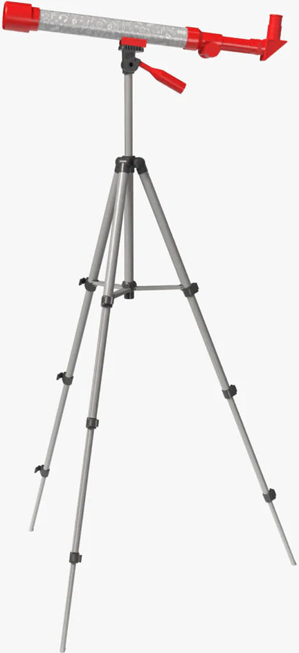 Tripod with red Wow in the World: Kids' Telescope on a white background