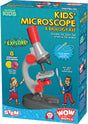 Box of Kids' Microscope & Biology Kit with microscope model on a blue background