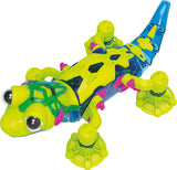 Toy Geckobot 2.0 with colorful segments on a white background