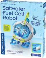 Saltwater Fuel Cell Robot STEM experiment kit packaging with robot illustration and text.
