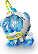 Toy Saltwater Fuel Cell Robot with blue and white design on a white background