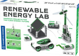 Renewable Energy Lab STEM experiment kit packaging with various components on a white background