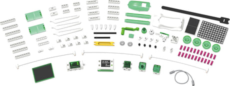 Set of Renewable Energy Lab components and tools on a white background