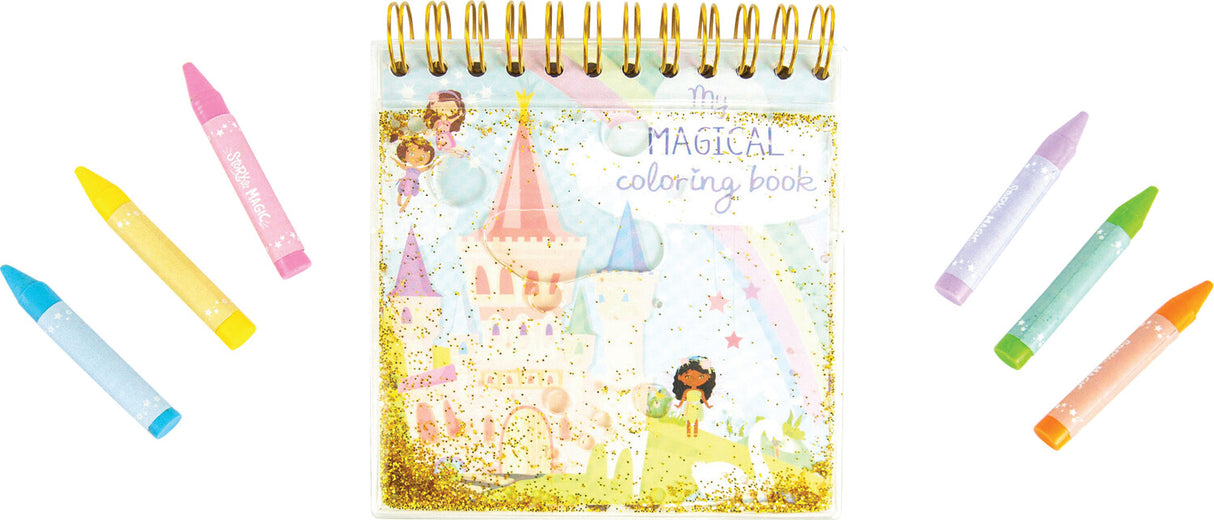 Little Art Coloring Set Coloring book with princess design and crayons on a white background