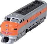 Pacific Line Train train with orange and gray design on a white background
