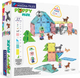 Magna-Tiles Puppy Park set packaging with toy figures and structures on a white background