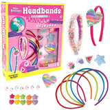 Chic Boutique Headbands kit with packaging, colorful headbands, and decorative items on a white background