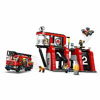 Fire Station with Fire Truck V39