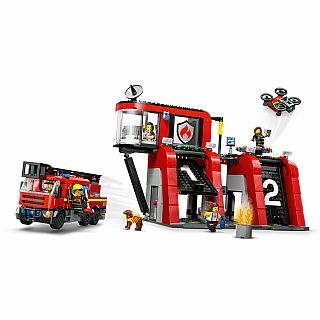 Fire Station with Fire Truck V39