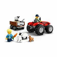 Red Farm Tractor with Trailer & Sheep