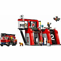 Fire Station with Fire Truck V39