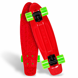 Flybar Plastic Cruiser Board Red w/ Green Wheels