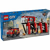 Fire Station with Fire Truck V39