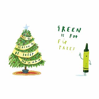 HB Green Is For Christmas Crayons