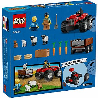 Red Farm Tractor with Trailer & Sheep