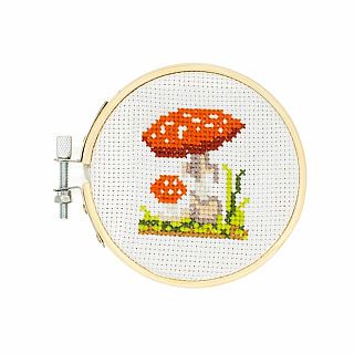 Mushroom Mini Cross Stitch Embroidery Kit 