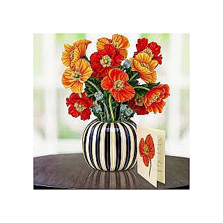 French Poppies Pop Up Card 