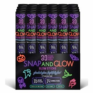 Halloween Snap And Glow Sticks - 30 Piece Party Pack