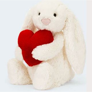 Red Love Heart Bunny Medium Bashful 